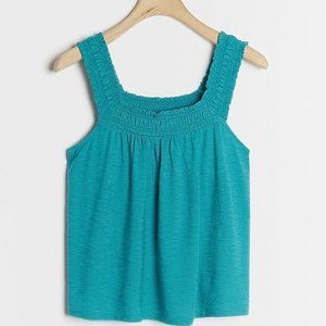 NWT Anthropologie Lillian Ruched Tank Medium Teal